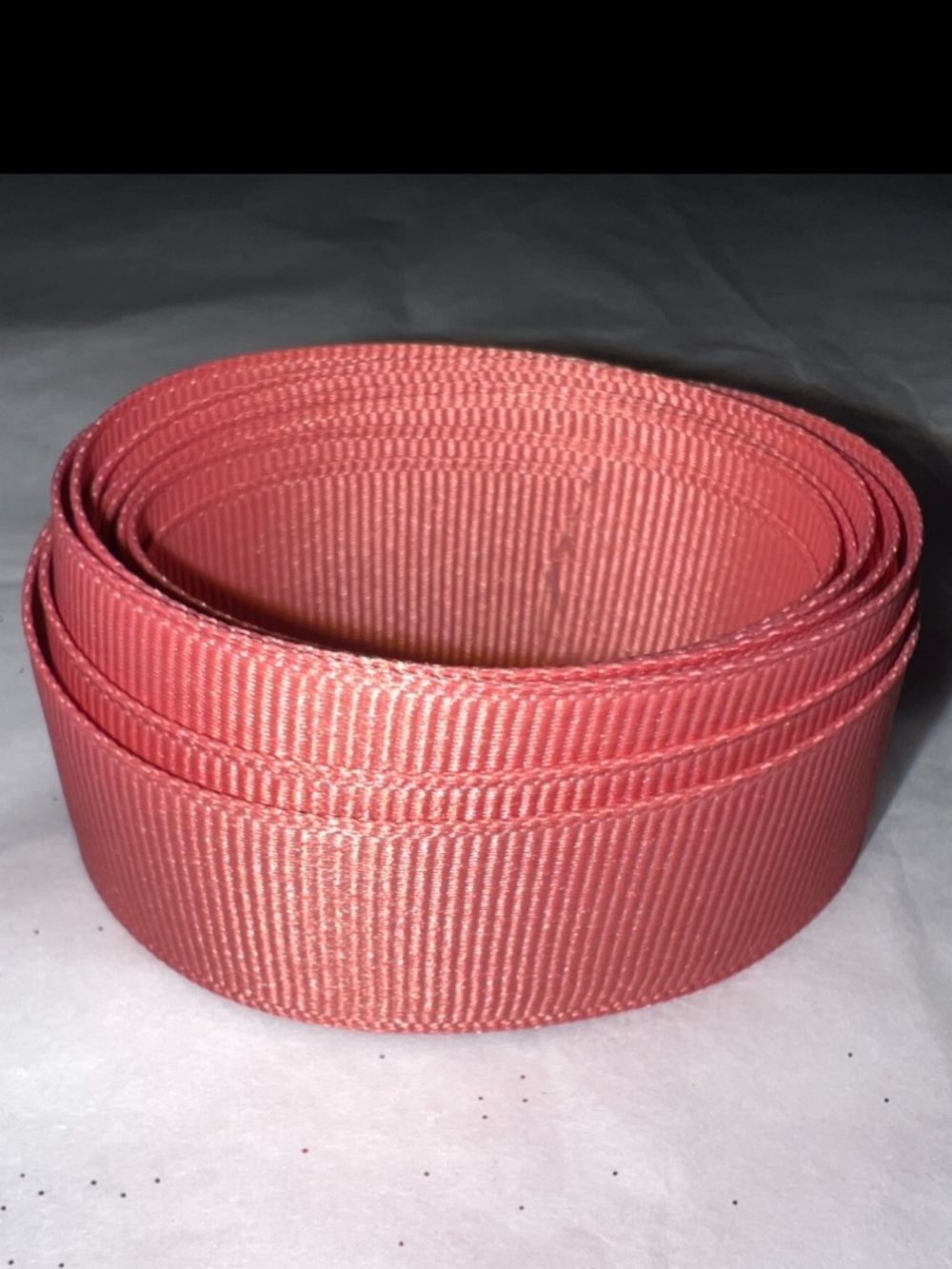🍄Vintage Grosgrain Matte Ribbed Coral Ribbon 2+ Yds Art Crafts Homemade